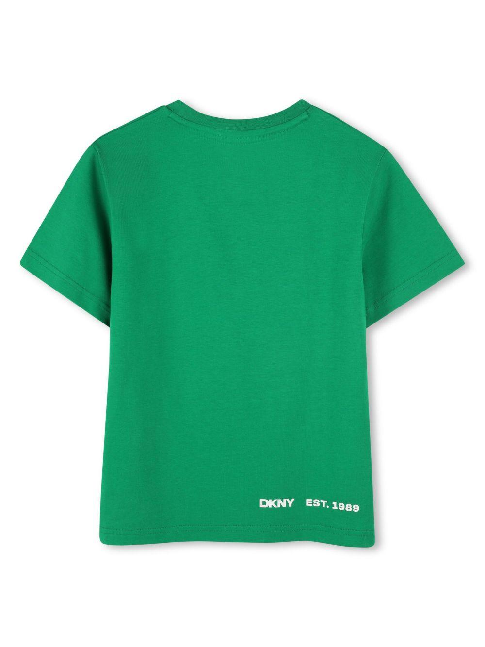 T-shirt verde logo petto
