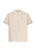 Polo con stampa geometrica beige
