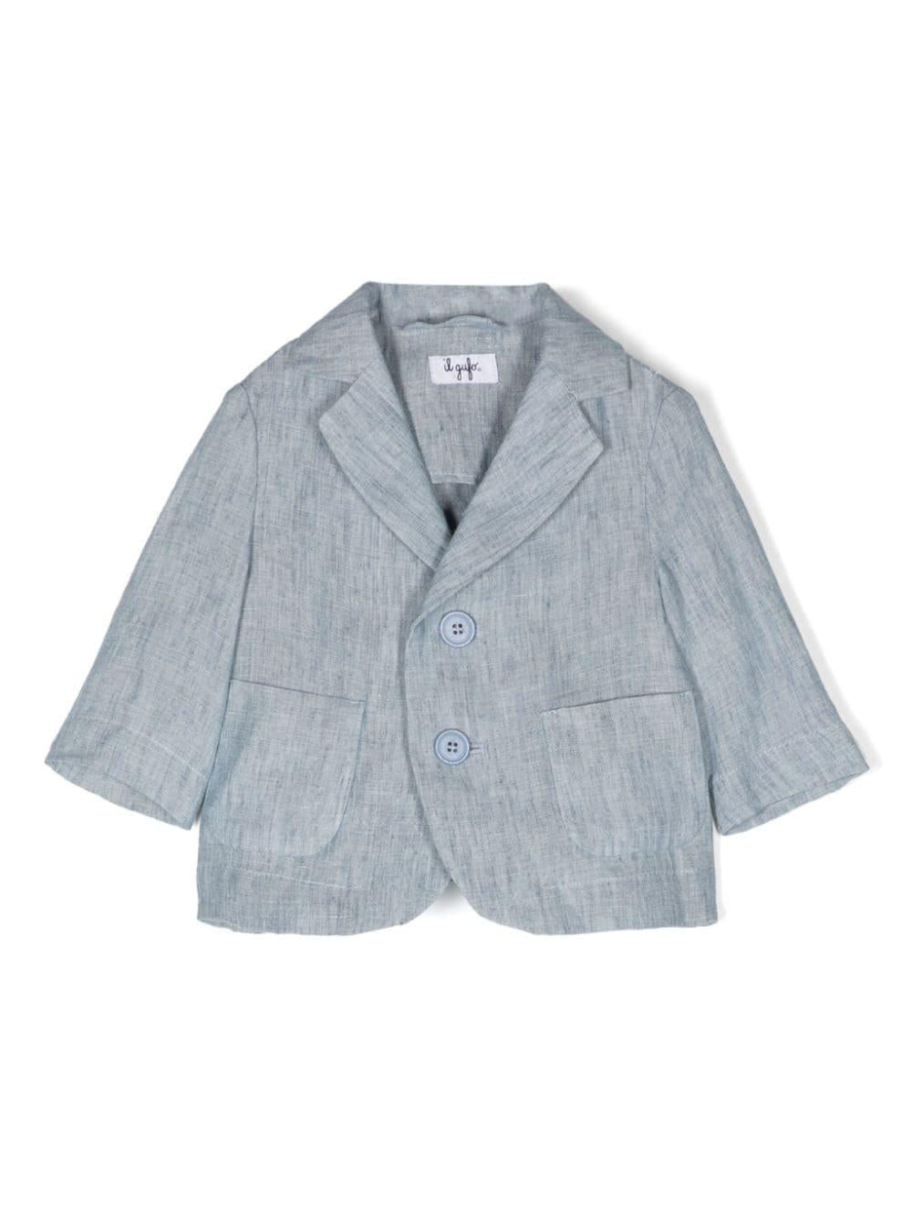 Giacca neonato celeste lino