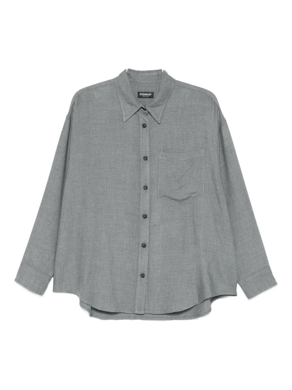 Camicia Grigia Mélange con Taschino DC375IF0044D002ODD 903 DONDUP 