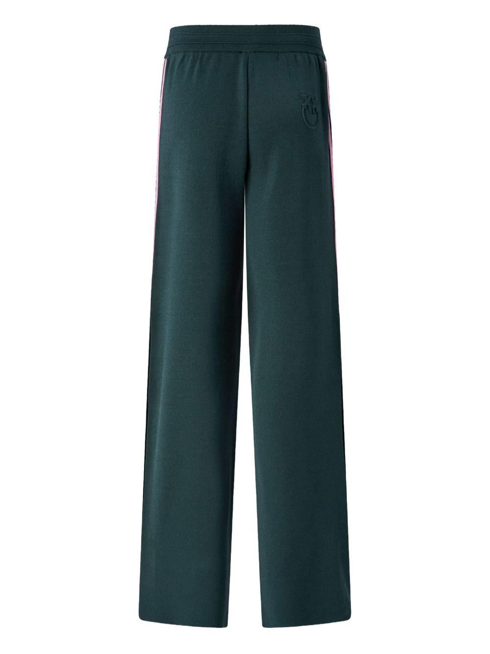Pantaloni verdi con righe laterali 105394A2FQ X77 PINKO 