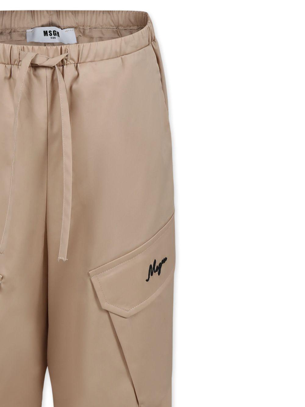 Pantalone cargo beige mino logo laterale