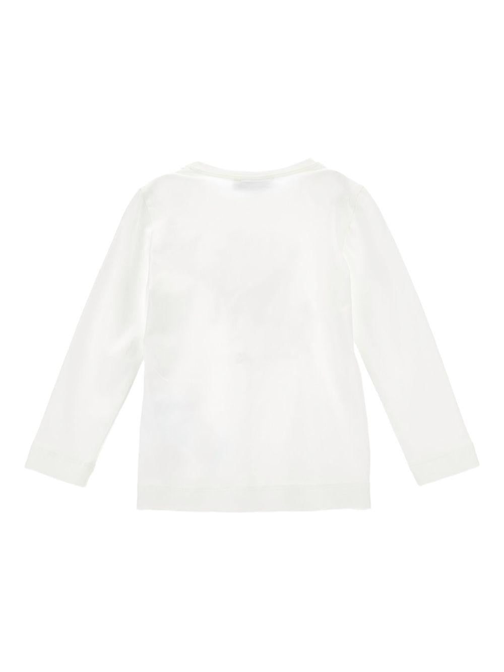 Top Bianco Maniche Lunghe con Stampa 11F6276202 0001 MONNALISA KIDS 