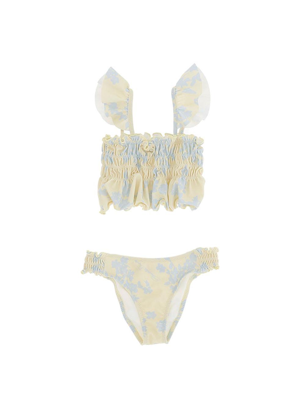 Costume lemonade/azzurro fantasia floreale (2pz)
