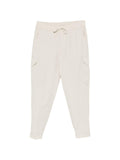 Pantaloni affusolati in poliestere con coulisse