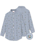 Camicia brigitte a righe con fiori ricamati