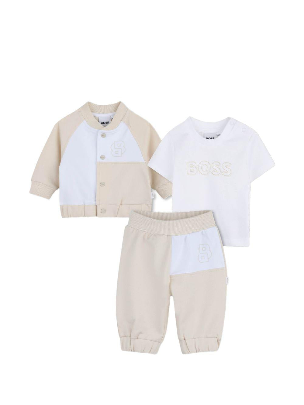 Completo tre pezzi con cardigan e pantaloni J53049 21K BOSS KIDSWEAR 