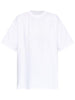 T-shirt bianca logo nuemrico tono su tono