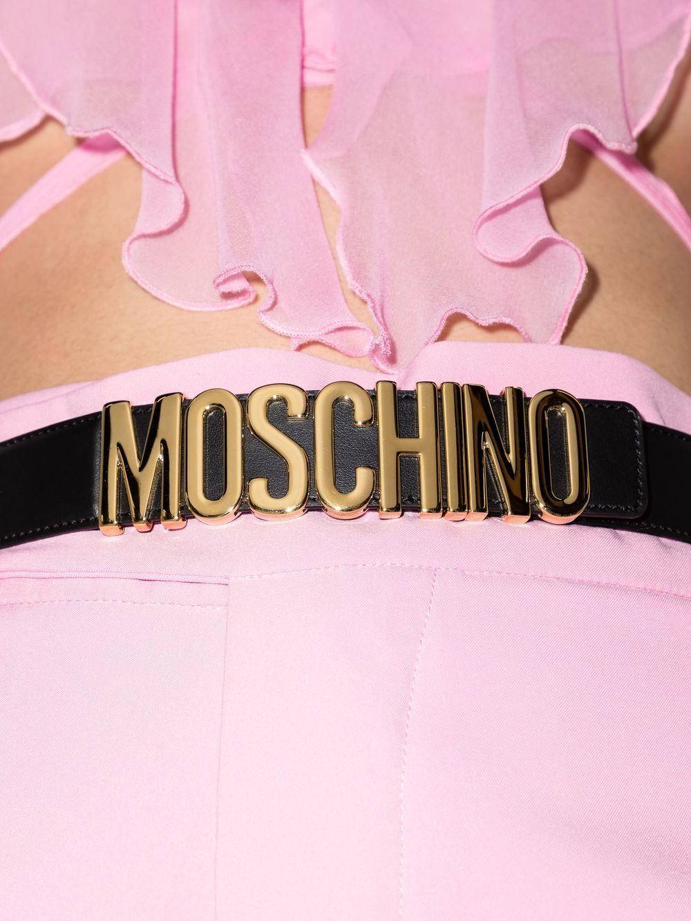 Cintura Nera in Pelle A80078001 0555 MOSCHINO 