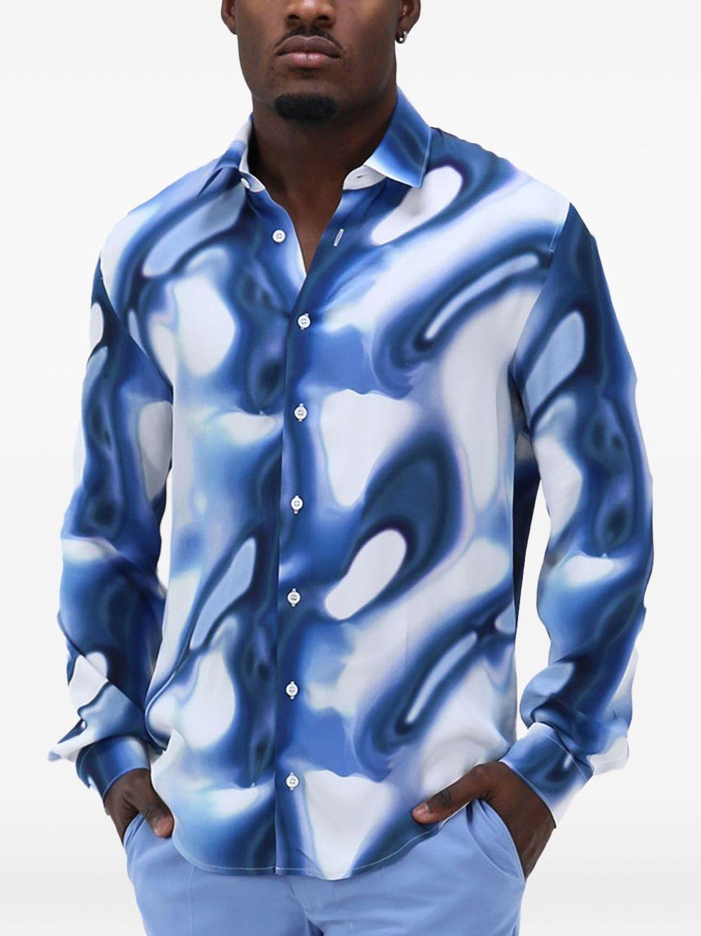 Camicia blu effetto acqua 5C0310A093 F4L9 PATRIZIA PEPE 