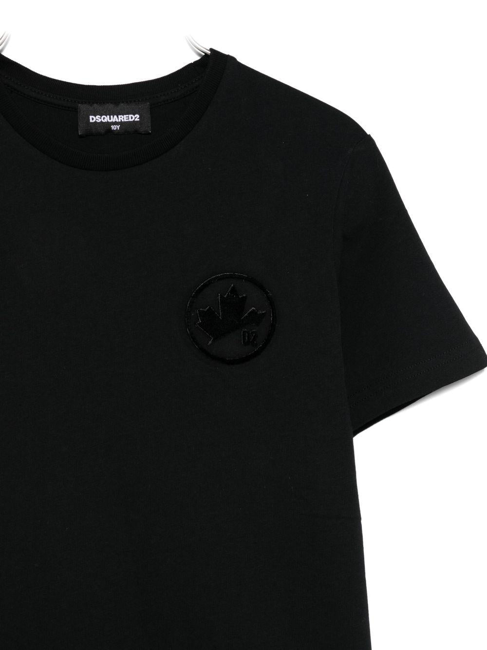 T-shirt nera con logo DQ2988D0015 DQ900 DSQUARED KIDS 