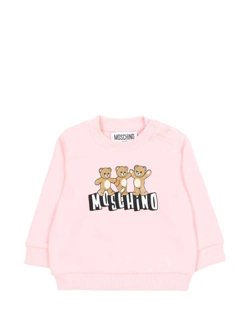 Felpa in cotone con chiusura a bottoni automatici MTF060LCA89 50209 MOSCHINO KIDS 