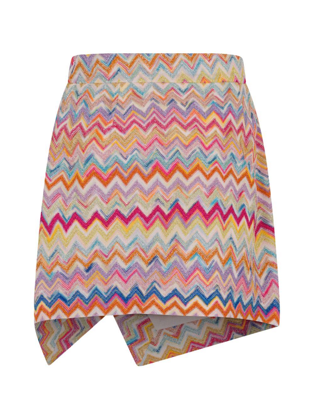 Gonna con spacco motivo chevron multicolor MY7A61Q0107 999 MISSONI KIDS 