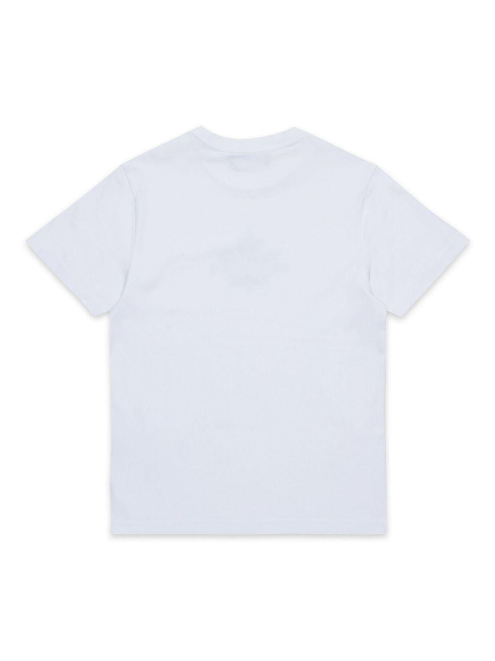 T-shirt bianco logo stampa petto