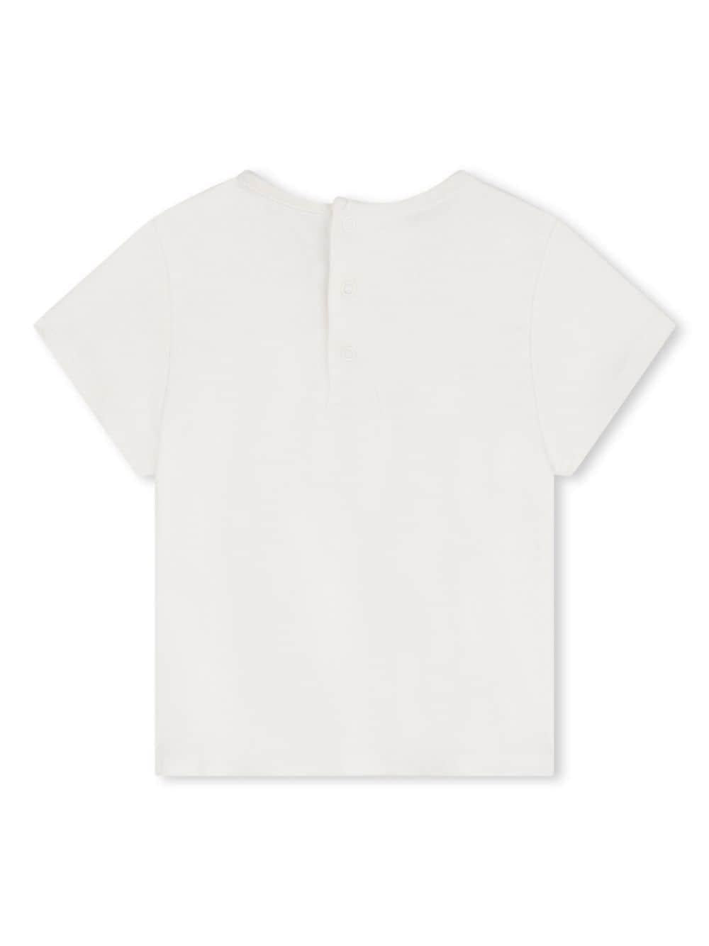 T-shirt bianca logo ricamo neonata C20305 117 CHLOE KIDS 