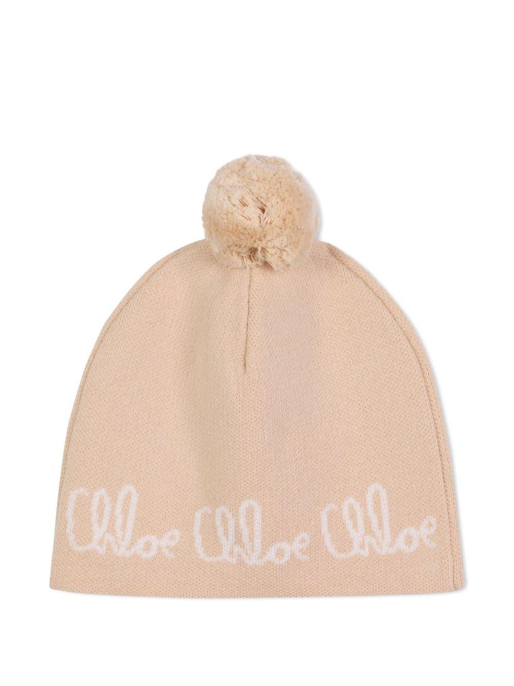 Cappello con Pompon e Logo Ricamato C20675 257 CHLOE KIDS 