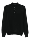 Long-Sleeved Virgin Wool Polo Shirt