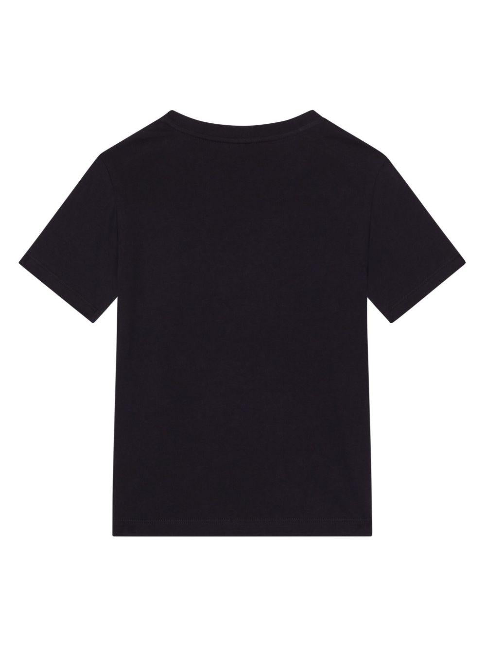 T-shirt blu logo stampa