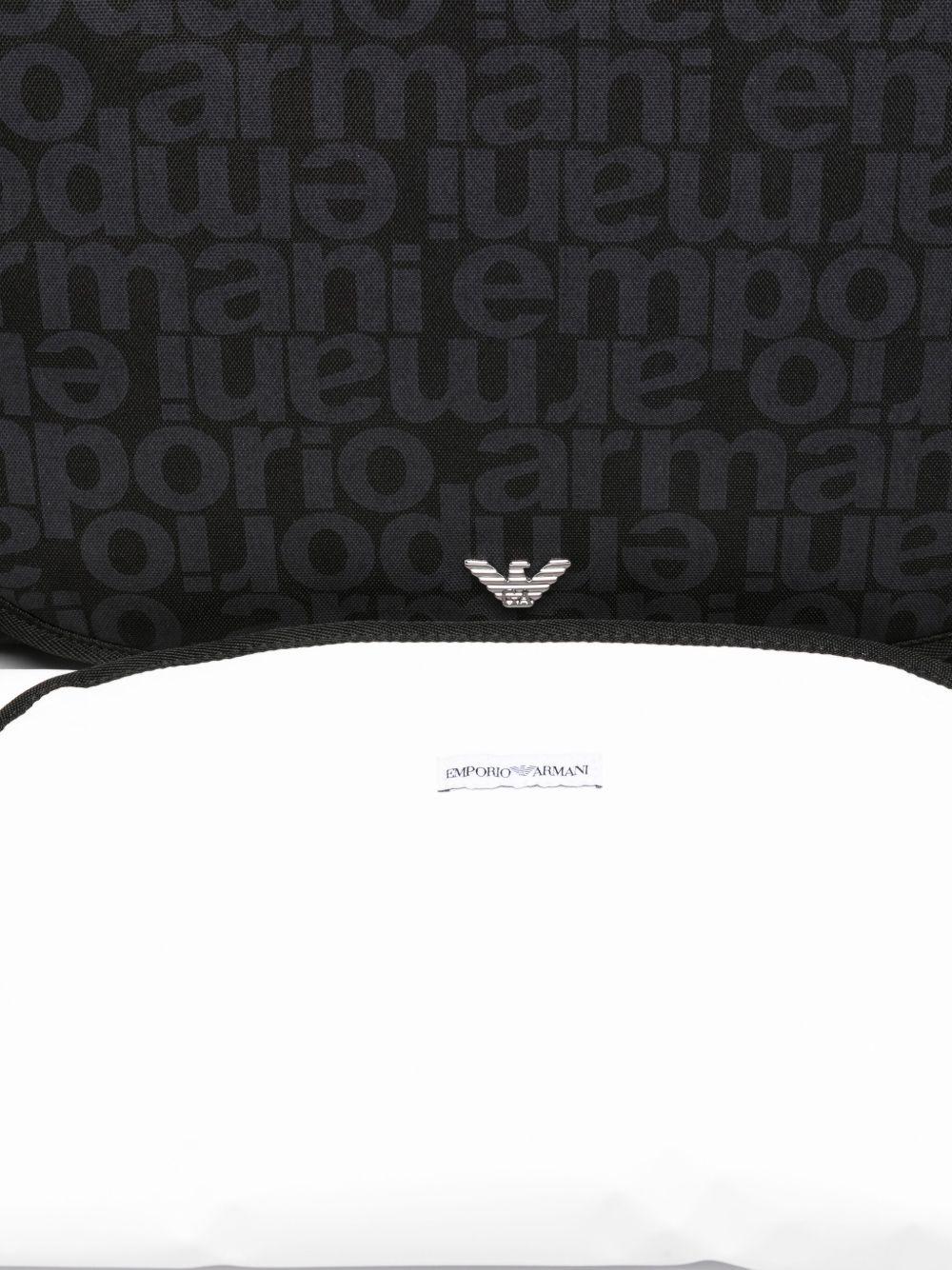 Borsa mamma nera con schema monografico EB000407AF19721 UB118 EMPORIO ARMANI KIDS 
