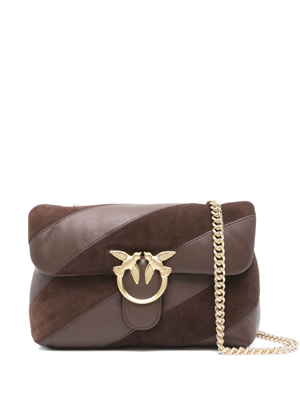 Borsa a Spalla Marrone con Dettagli a Righe 100038A2JY L74V PINKO 