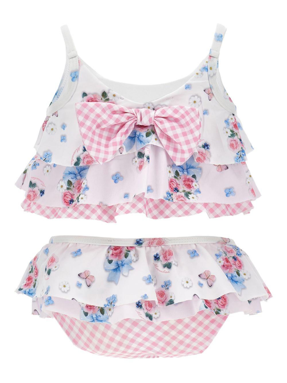 Bikini a balze con fiocco 39G0227053 9990 MONNALISA KIDS 