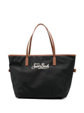 Tote bag in poliammide con manici in pelle