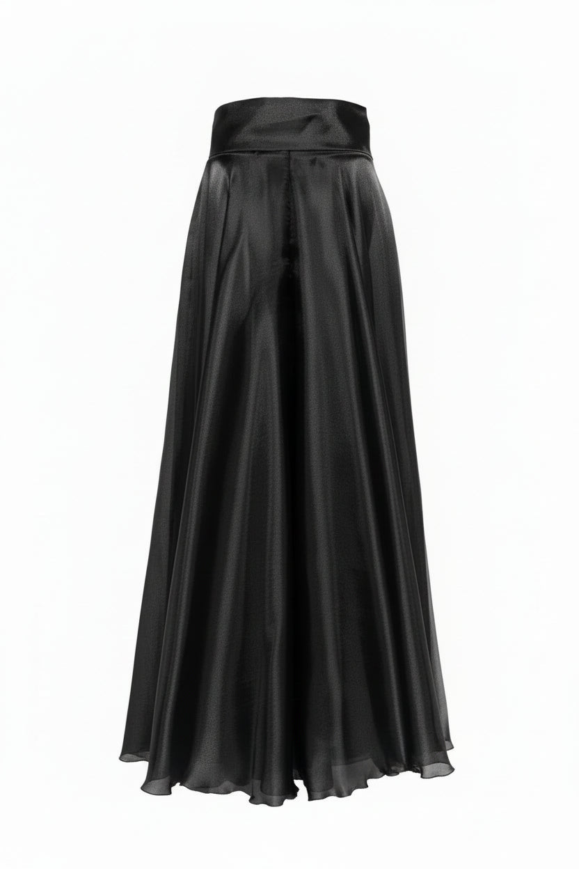 Gonna lunga nera a vita alta con nodo - Preludio Moda