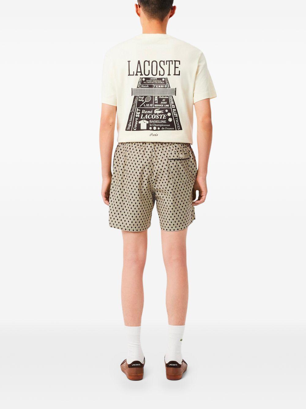 Bermuda in cotone organico stampa geometrica GH0748 78I LACOSTE 