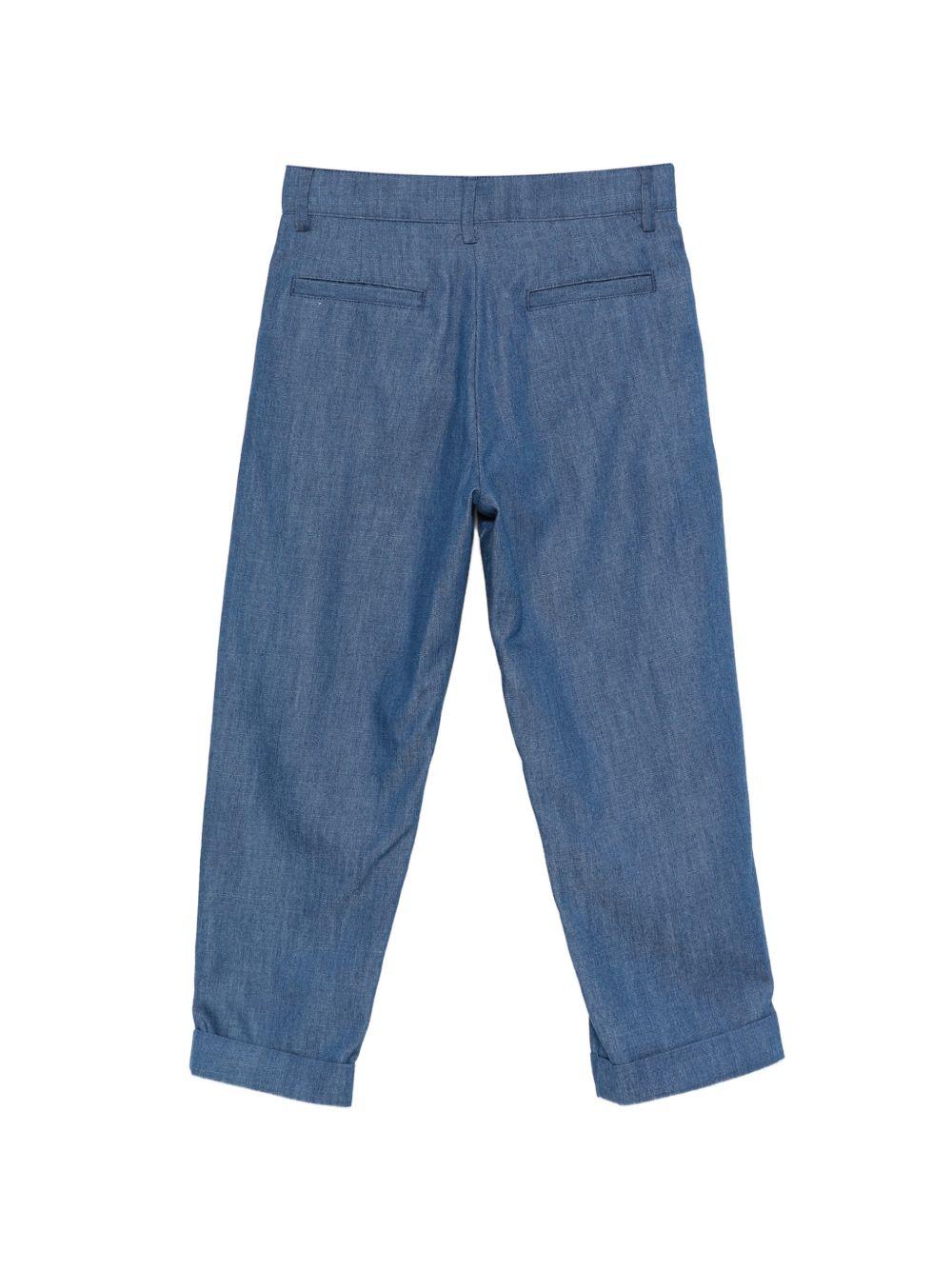 Pantaloni a vita alta con risvolti BY6R50P0588 625 BALMAIN KIDS 