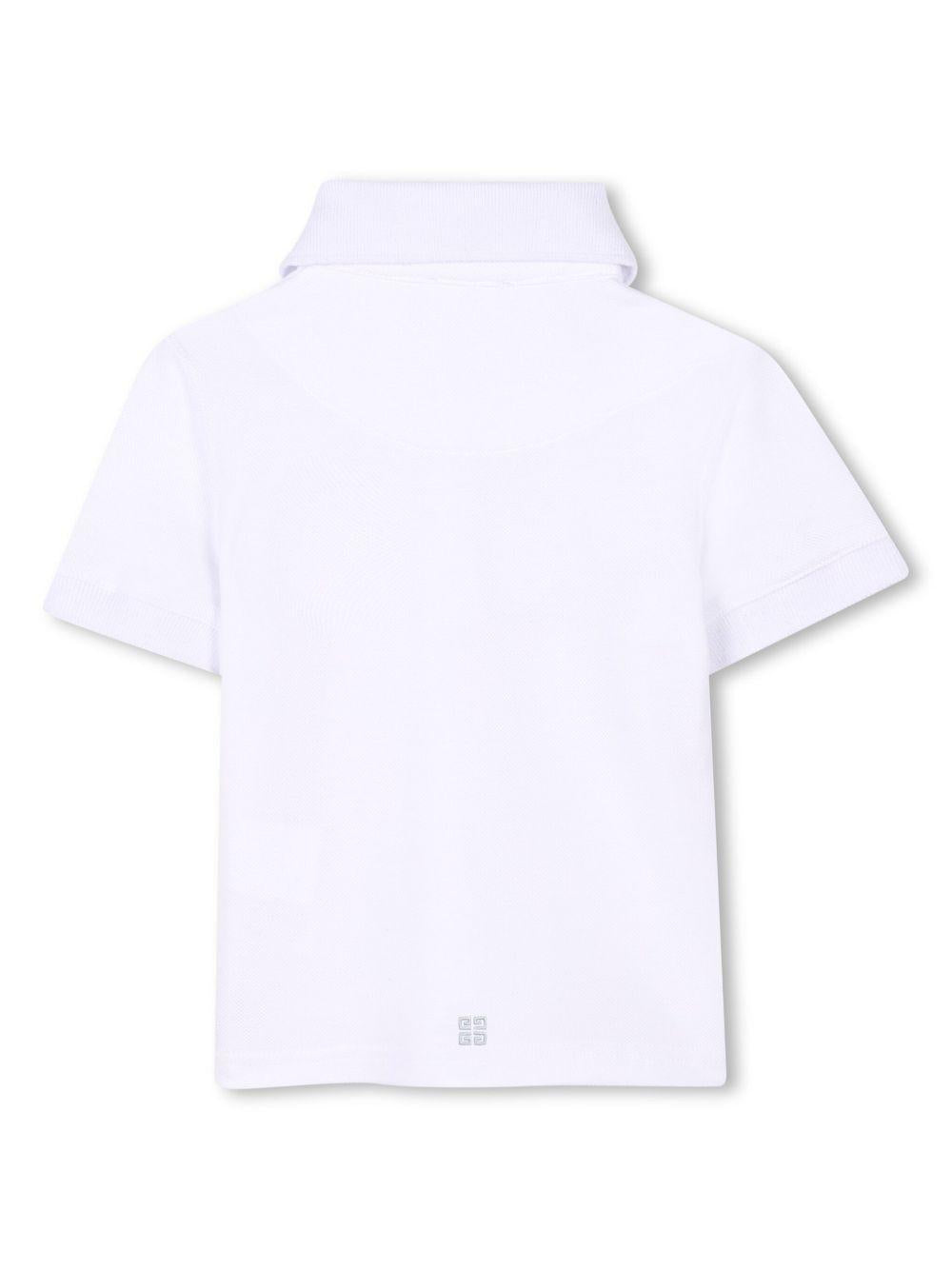 Polo bianca logo ricamo neonata