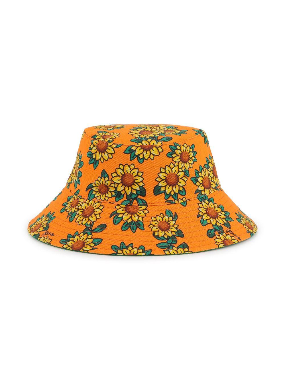 Cappello  pescatore fantasia girasoli reversibile K60885 674 KENZO KIDS 