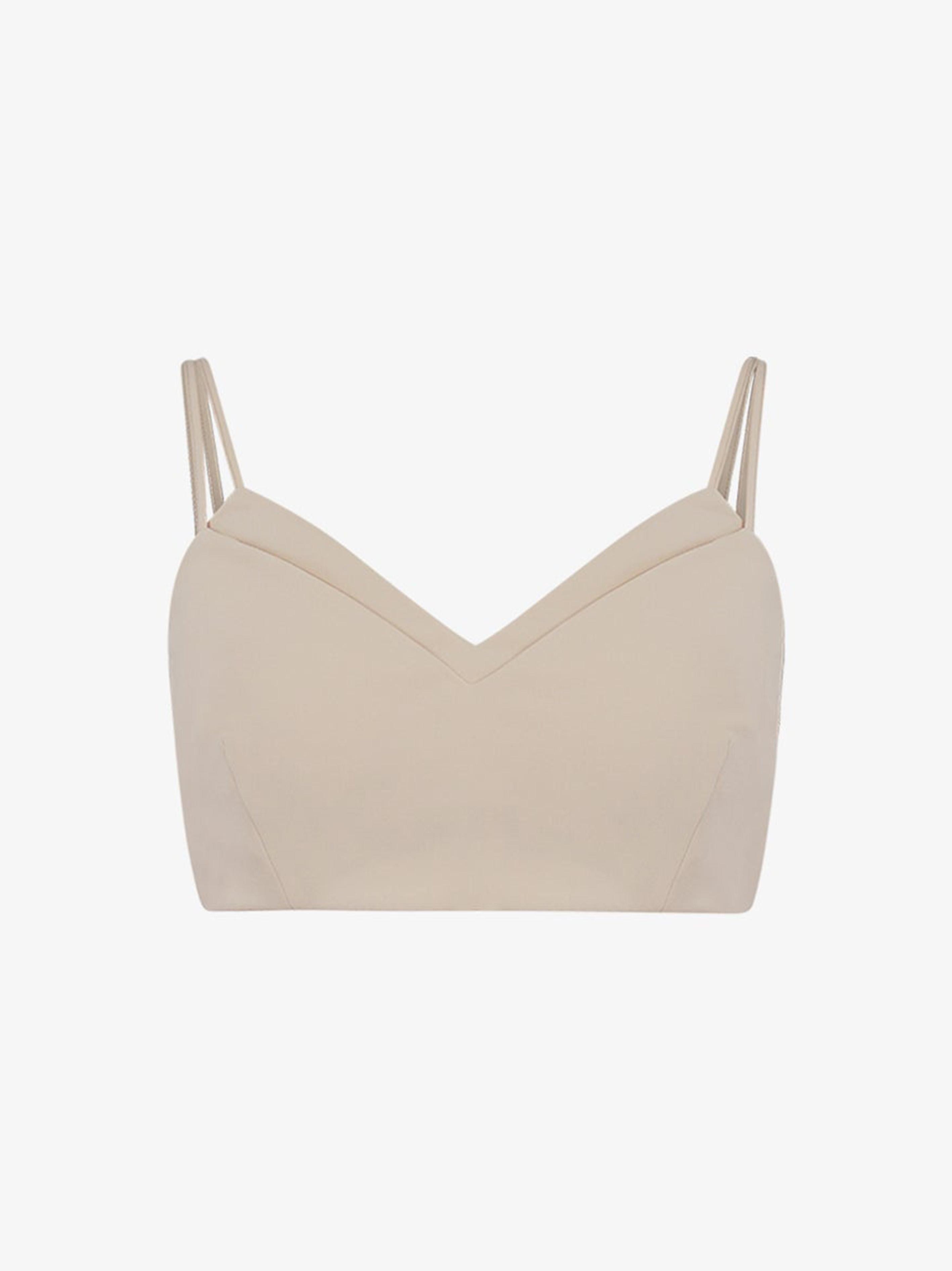 Crop Top beige raso P24CPTO011 0615 SIMONA CORSELLINI 