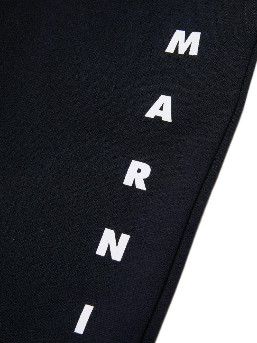 Bermuda in cotone con logo verticale M01823M00V0 0M900 MARNI KIDS 