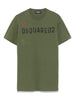 T-shirt verde militare stampa logo