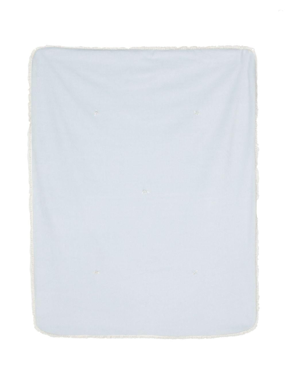 Coperta Neonato azzurra con merletto