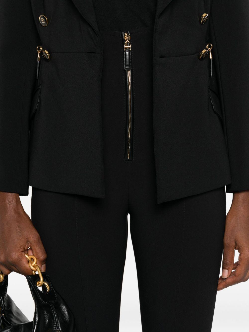 Pantaloni Neri Dritti con Zip PA11956E2 110 ELISABETTA FRANCHI 