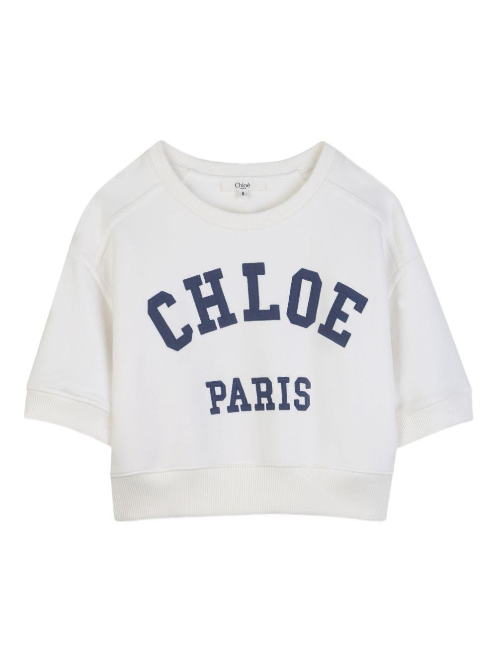 Felpa in cotone biologico con logo C20844 117 CHLOE KIDS 