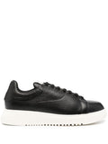 Black tumbled leather sneakers