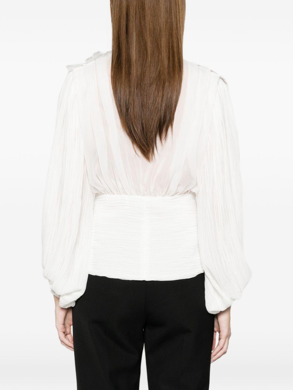 Blusa in poliammide scollo a V WS00358 BIANCO BABYLON COLLECTION 