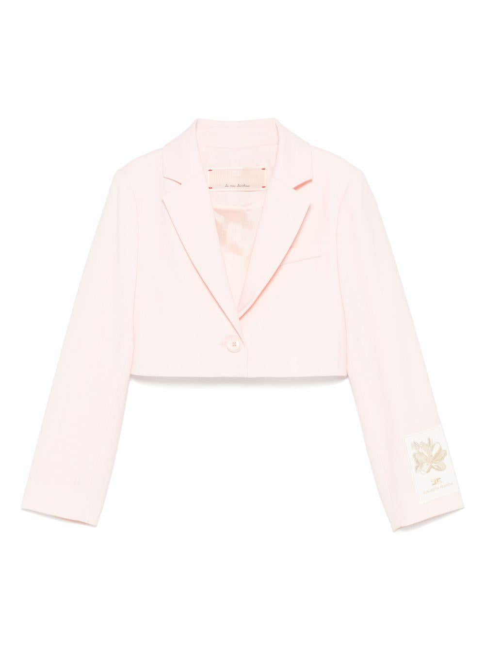 Giacca rosa monopetto crop
