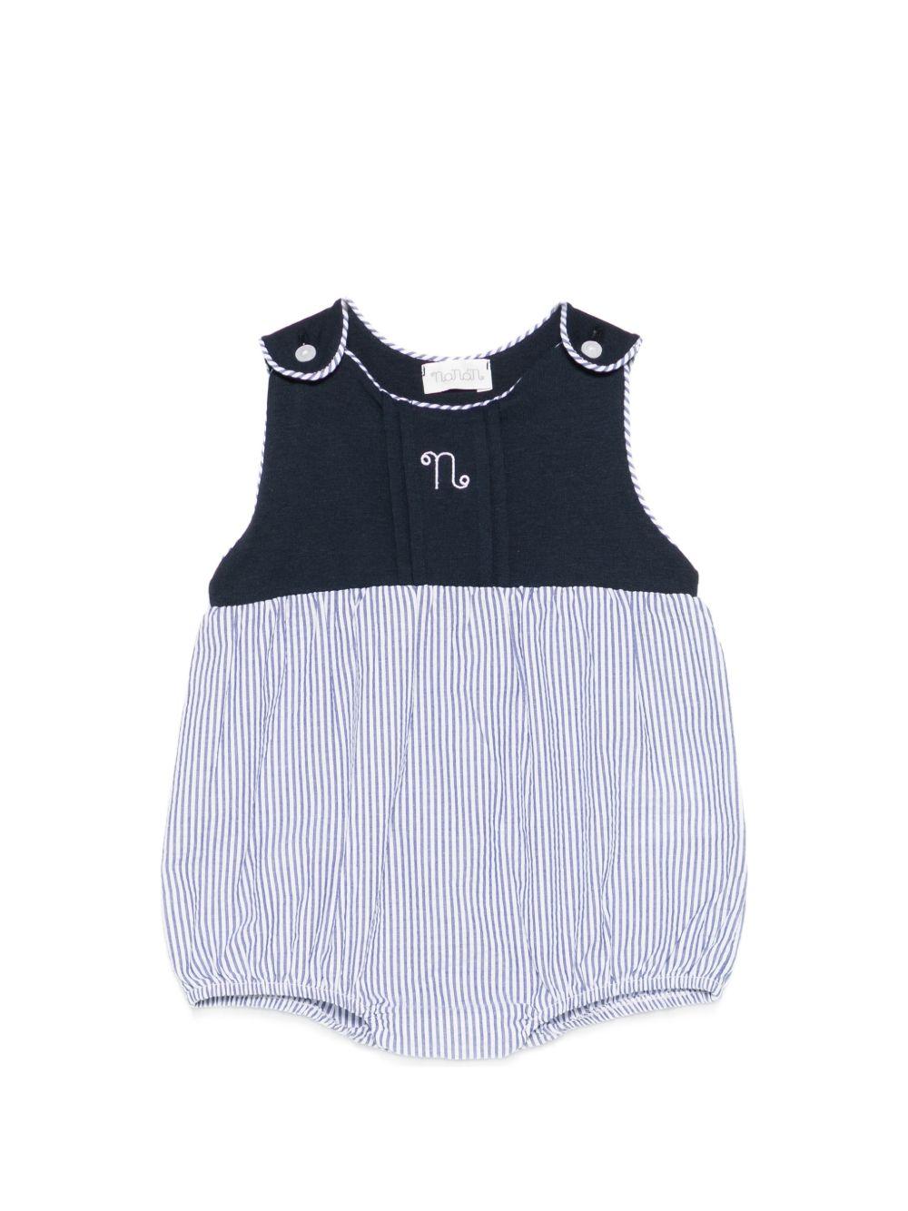 Tutina in cotone con righe E26129 BLU NANAN KIDS 