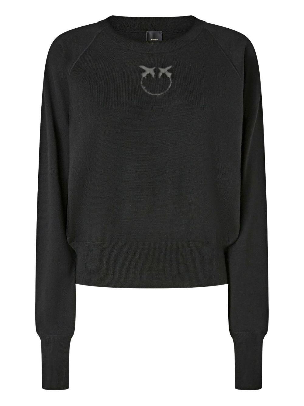 Maglione nero con logo Love Birds 105417A18M Z99 PINKO 