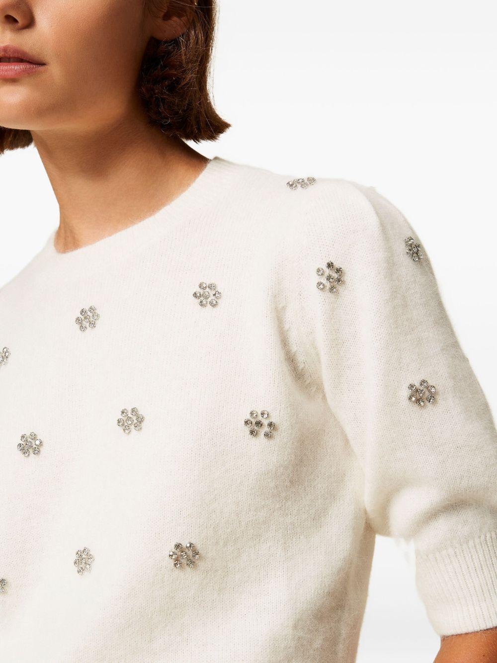 Maglione con Cristalli e Maniche a Palloncino 252TT3181 00282 TWINSET 