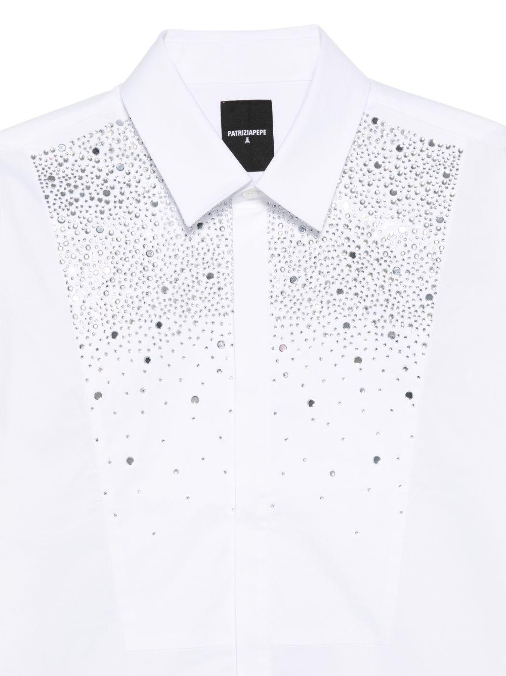 Camicia in cotone con cristalli 5C0339A1VX W103 PATRIZIA PEPE 