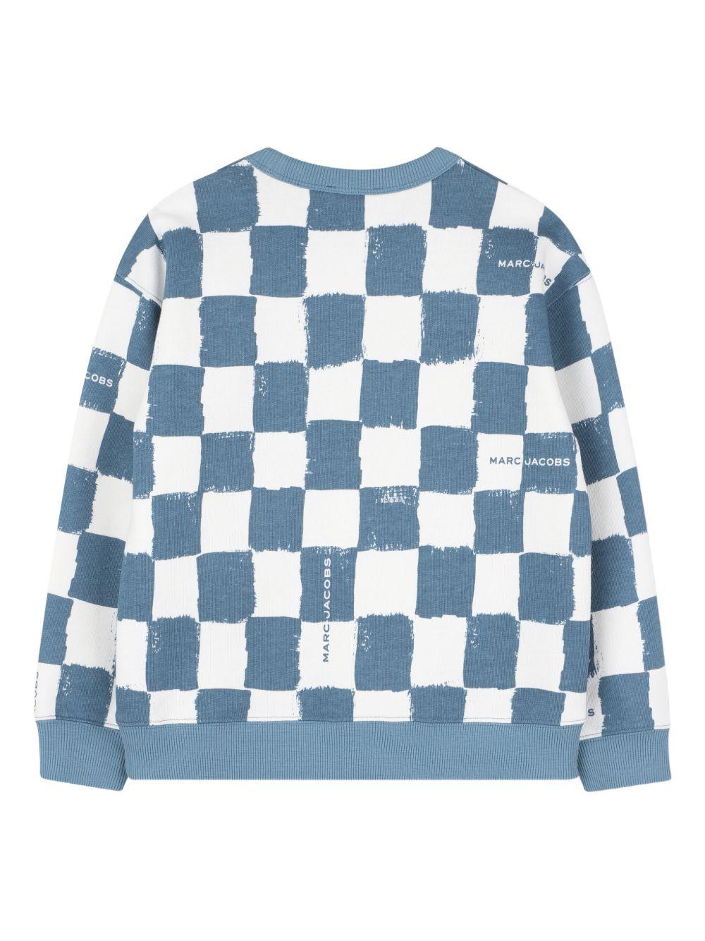 Felpa a scacchi con logo W60773 80B MARC JACOBS KIDS 