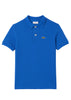 Polo blu mini logo ricamo