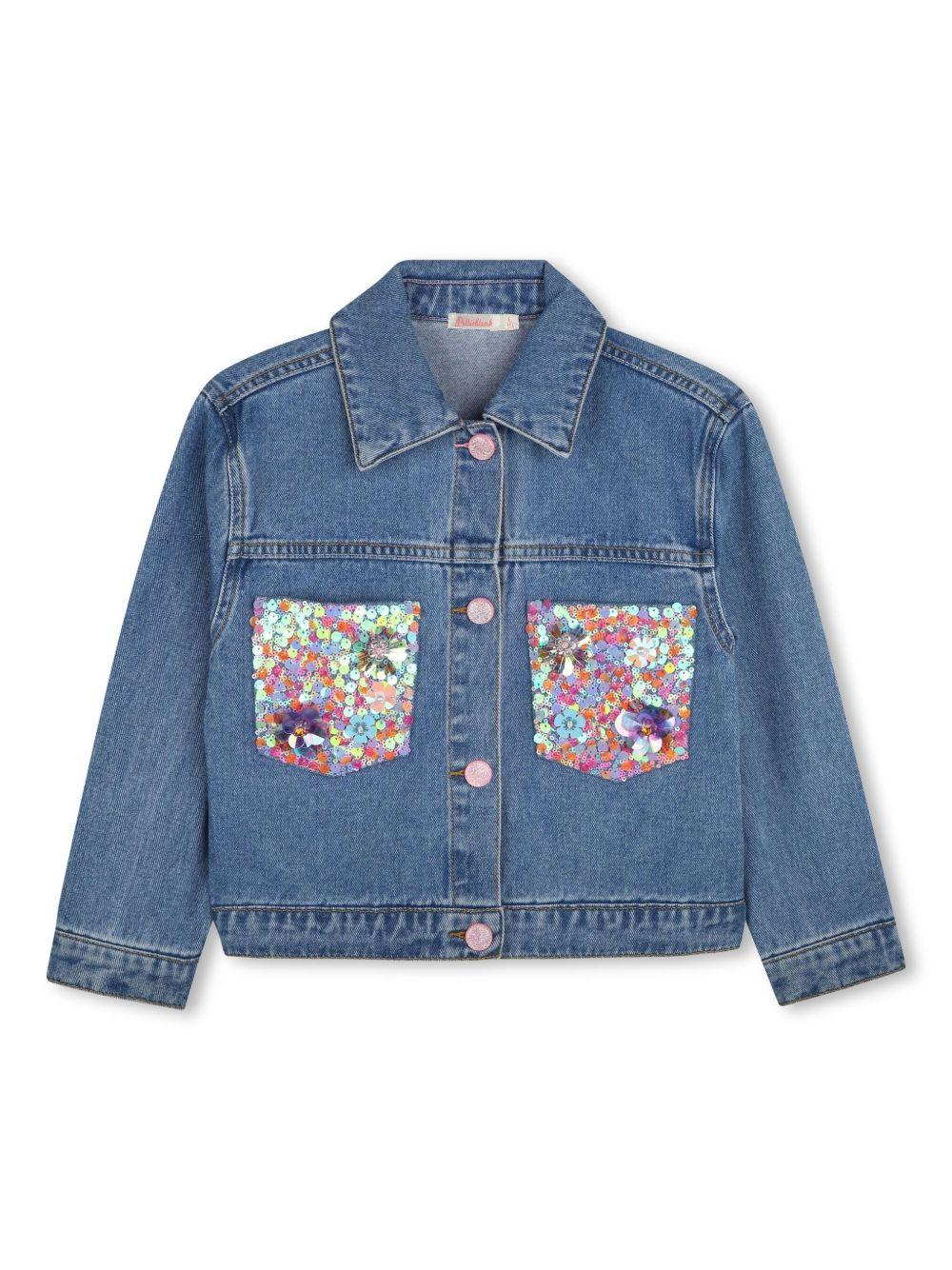 Giubbino in denim con paillettes