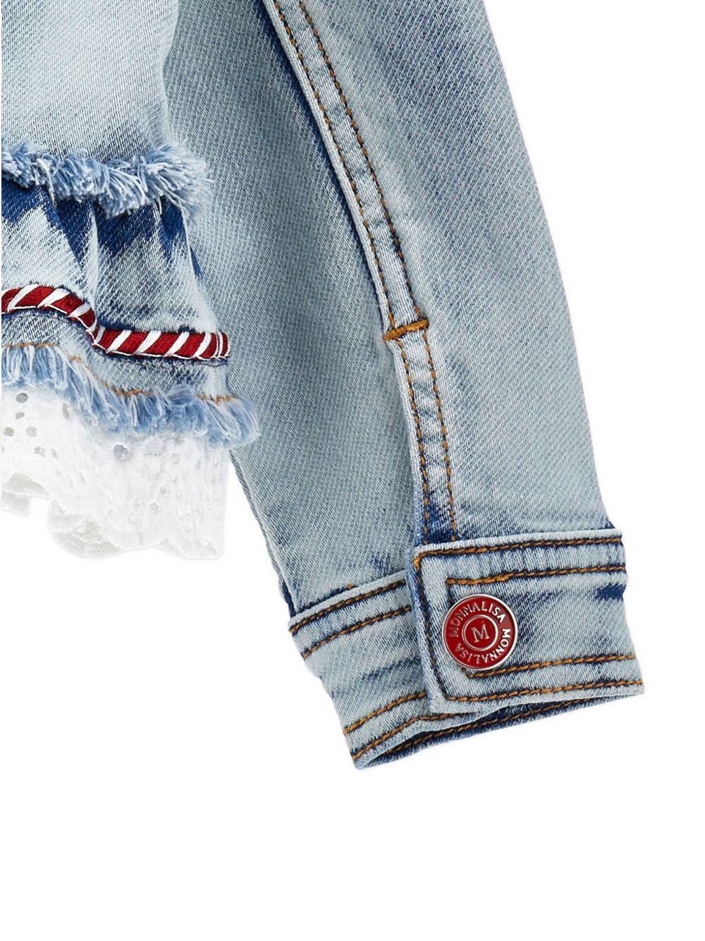 Giubbino denim con ruches in tulle