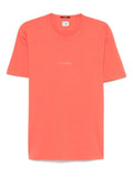 T-shirt rossa aranciata mini logo petto