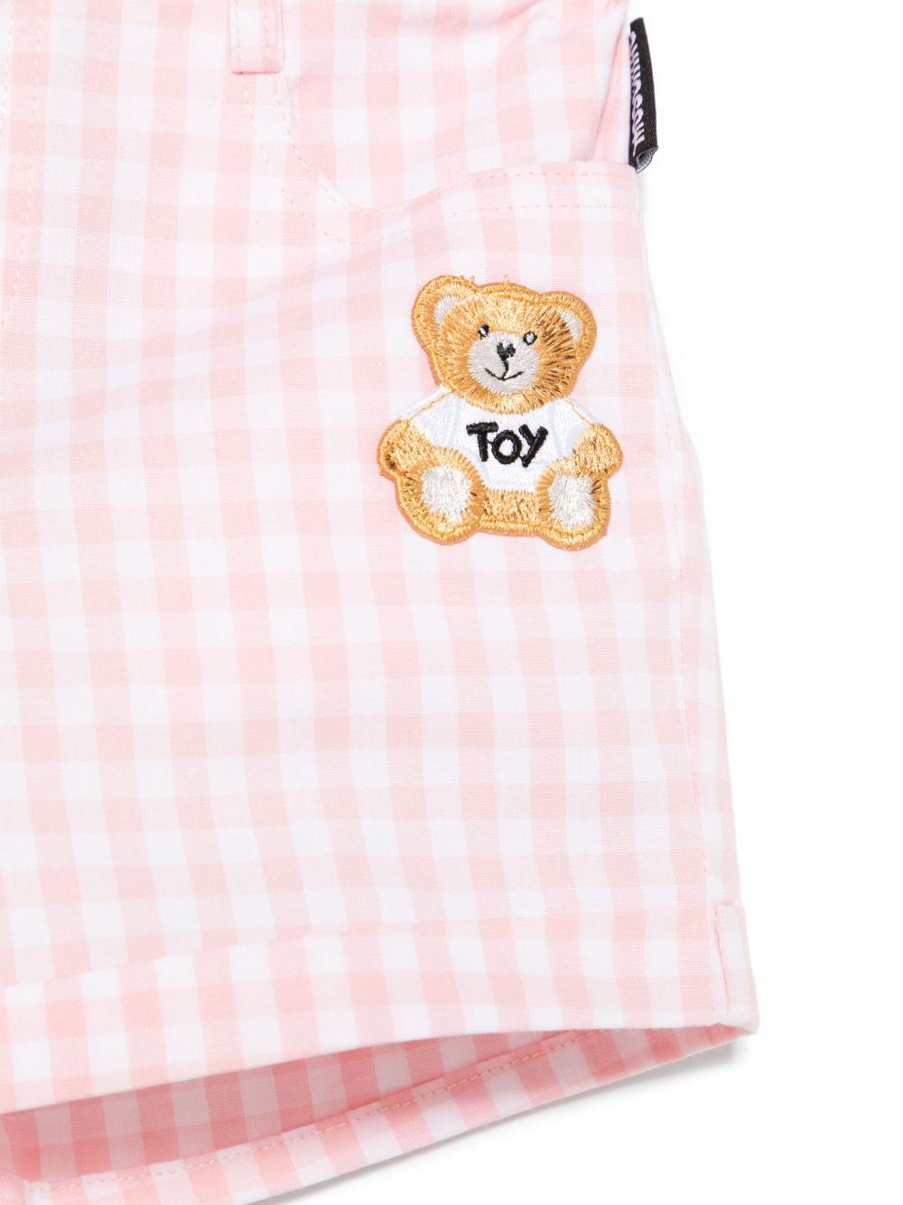 Short fantasia a quadretti rosa e bianco neonata
